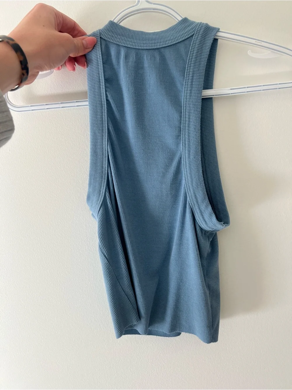 SET Active Dusty Blue Ribbed Racerback Tank - Picture 3 of 3